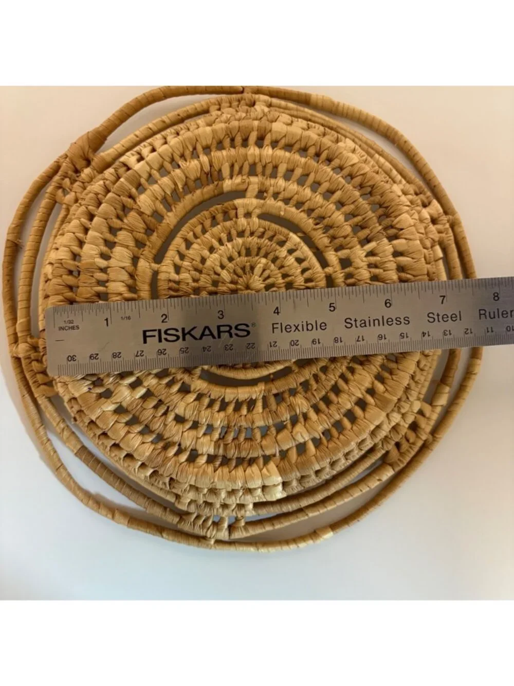 Handwoven Palm Rattan Coiled Decorative Basket for Storage or Display